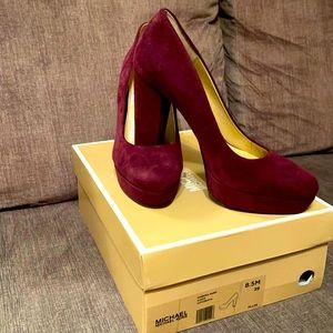 NEW!! Michael Kors Burgundy Suede Heels!